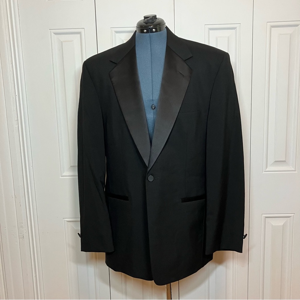 Jean Yves Paris Worsted Wool Tuxedo Jacket Size 42R